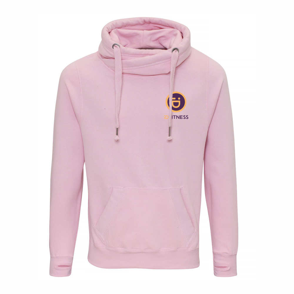 iDFITNESS Cross Neck Hoodie – Baby Pink