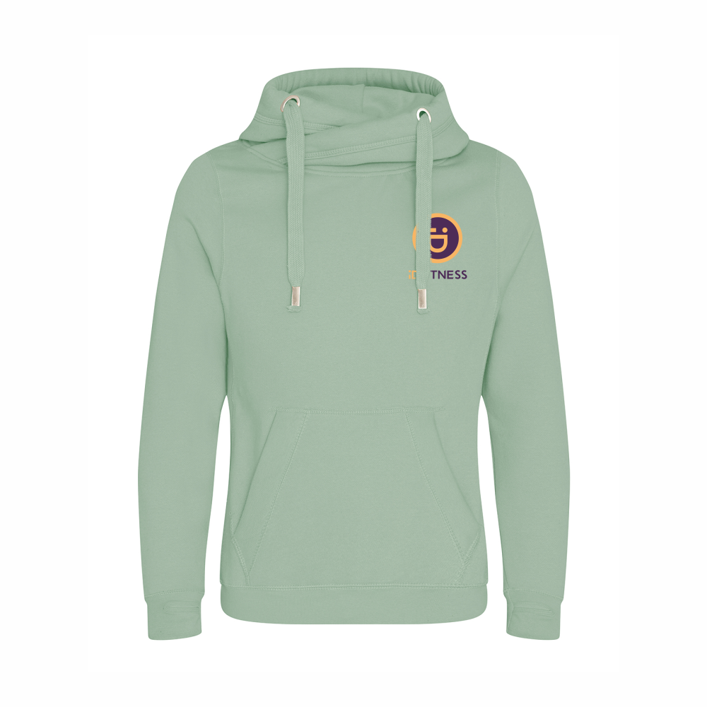 iDFITNESS Cross Neck Hoodie Dusty Green