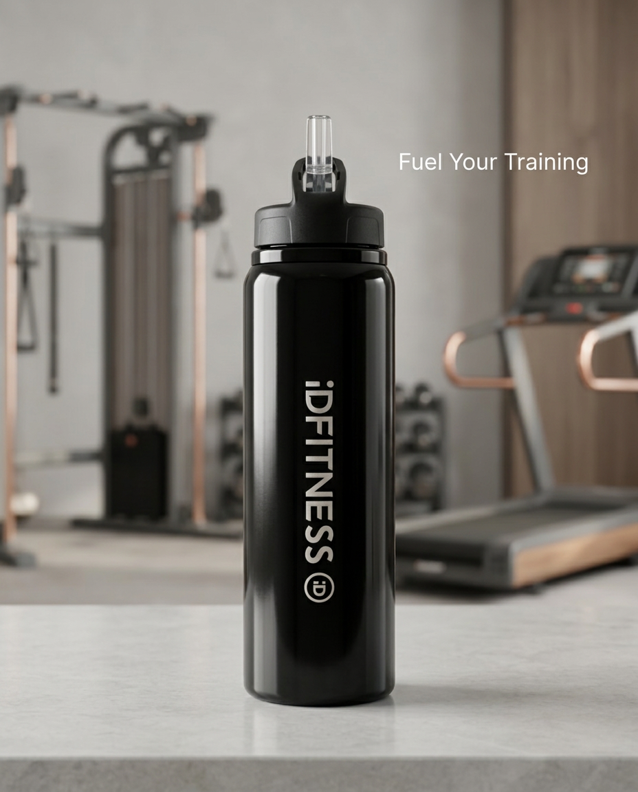 iDFITNESS Fitz 800 ml RCS Recycled Stainless Steel Water Bottle – Solid Black
